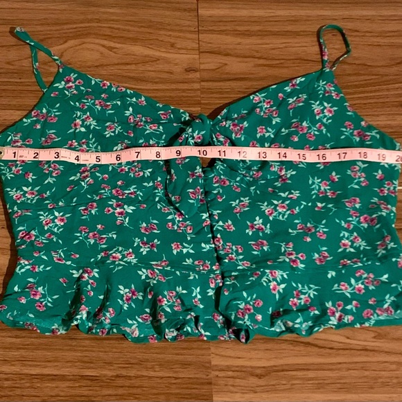 NWOT American Eagle green floral blouse cami - Picture 8 of 11